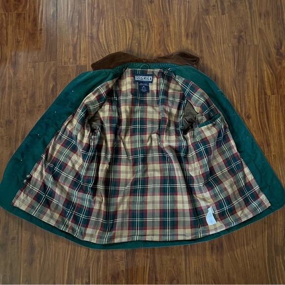 Vintage 90s Men’s Lands End Green Barn Chore Coat Brown Corduroy size medium - Picture 16 of 16